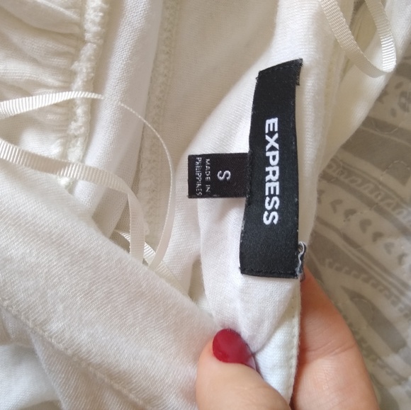 Express White Ruffle Halter Bodycon Dress - Picture 2 of 3